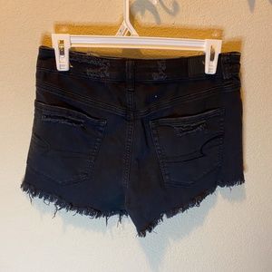 Black American Eagle Ripped Shorts